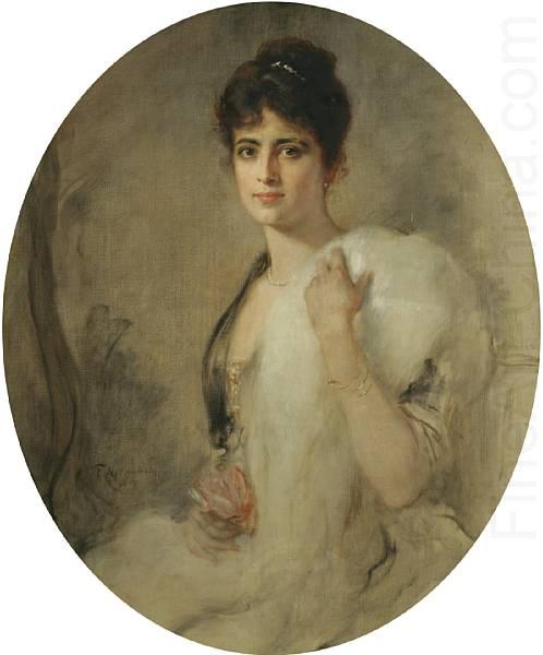 Friedrich August von Kaulbach A portrait of a lady china oil painting image